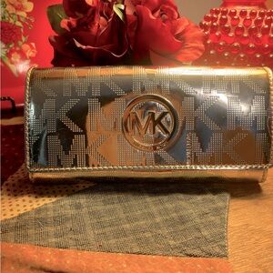 Michael Kors Gold Fold Over Wallet